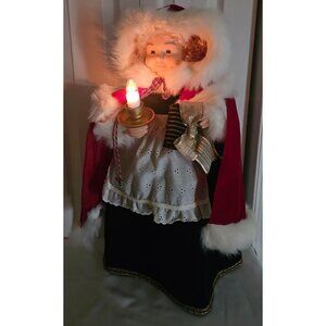Vintage Mrs Claus Mation-ette Christmas Light-Up Doll Figurine Decor NO MOTION